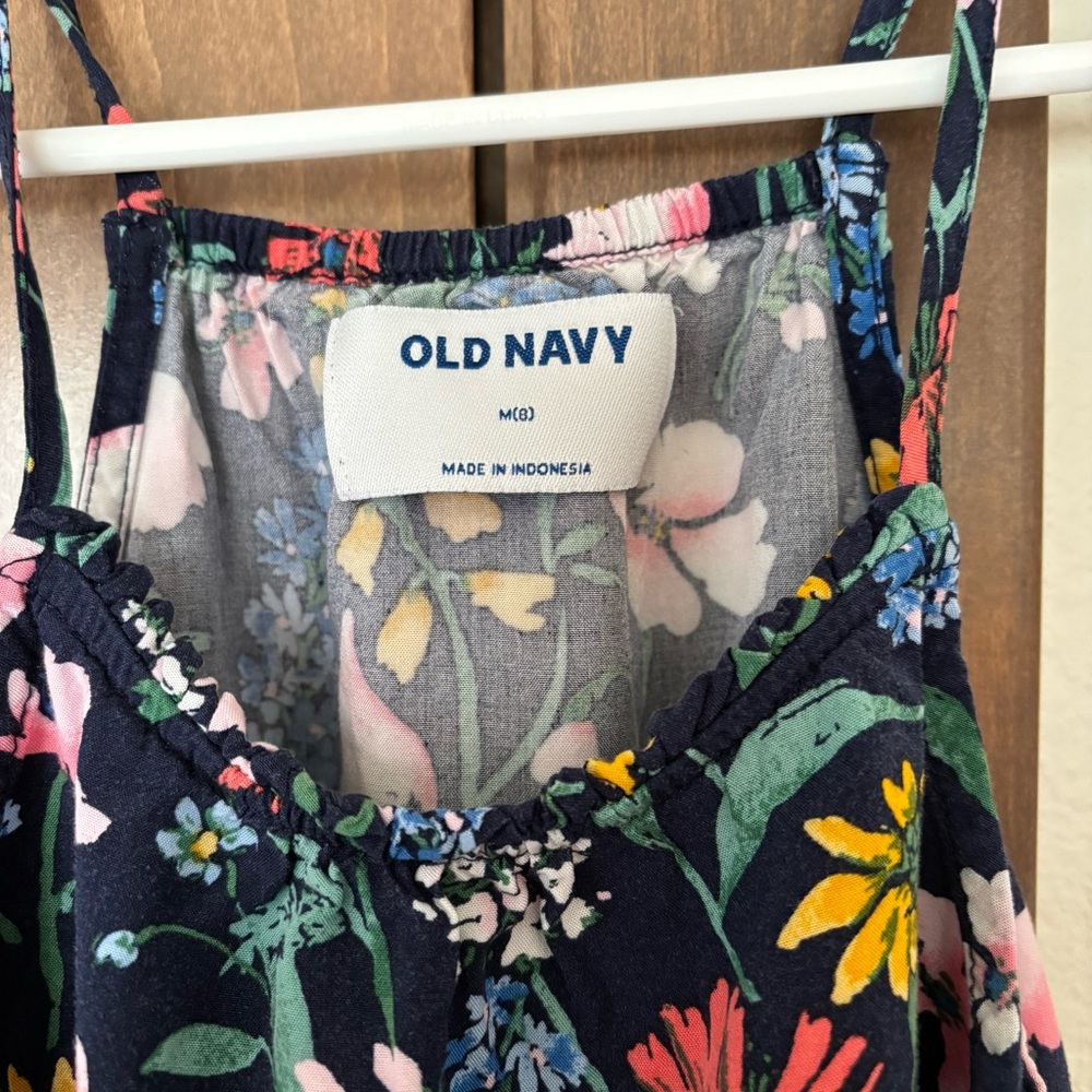 Old Navy Floral Sundress Size M (8) Navy Blue - Picture 4 of 4